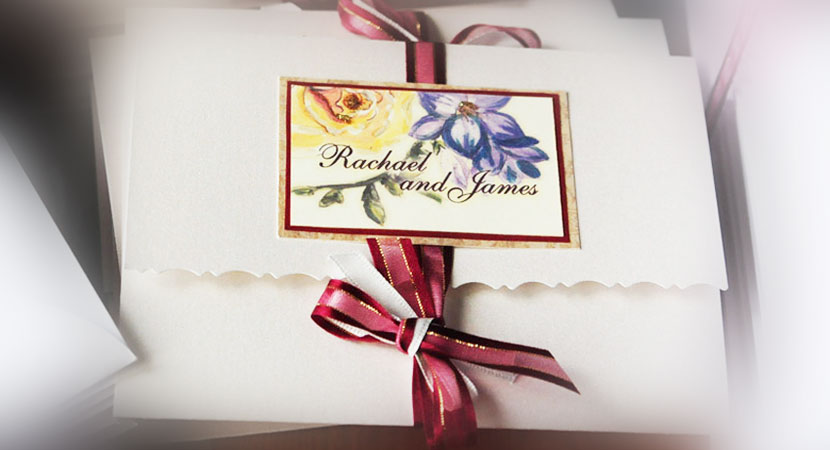 Hand painted wedding stationery