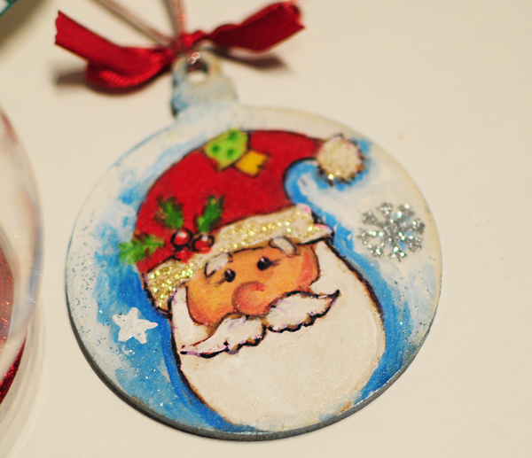 hand painted christmas tree decorations santa