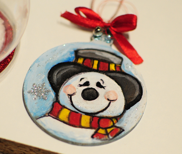hand painted christmas tree decorations snoman