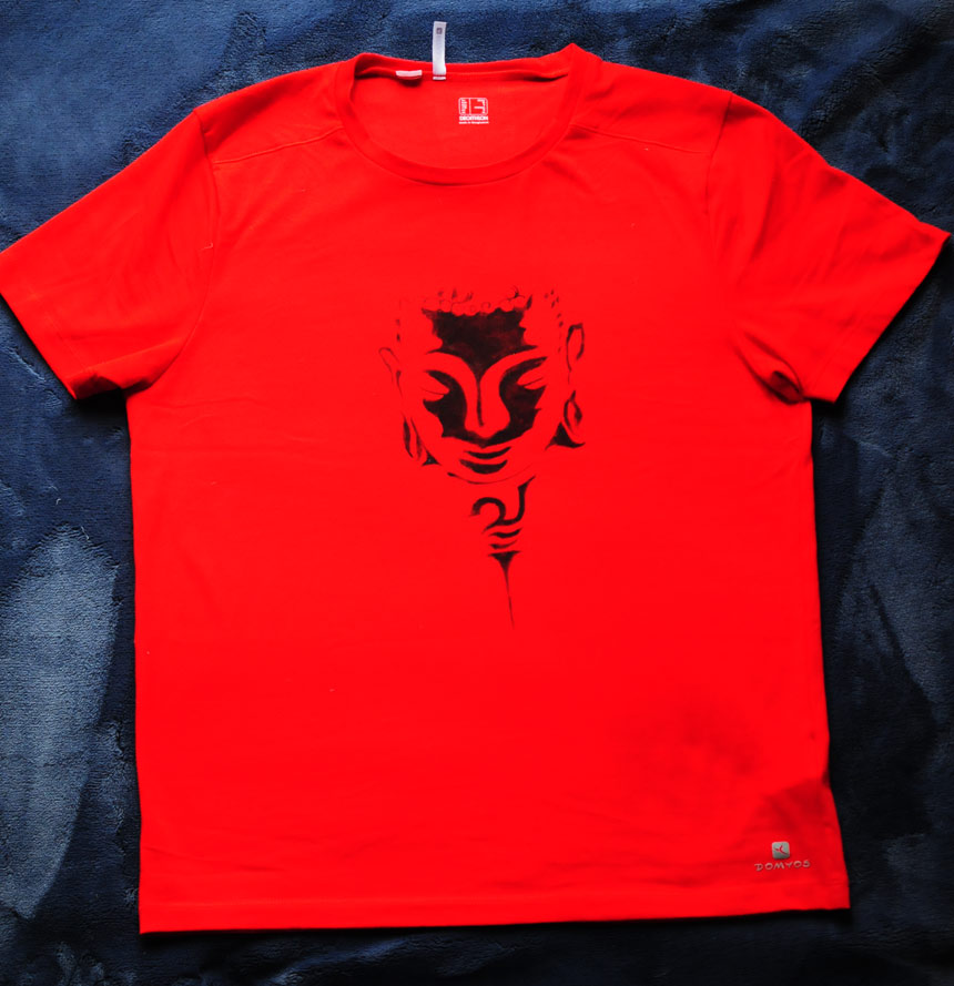 BudhaHand painted t-shirt, statement tshirt, handmade tshirt, fashion tshirt