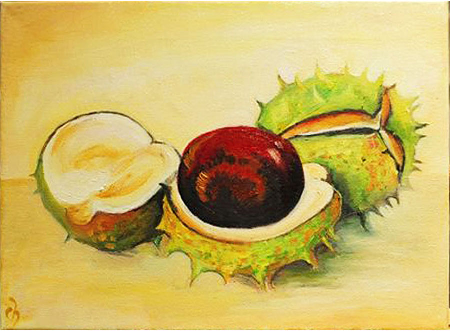 chestnut_oil_painting_on_canvas_marron_still_life_bespoke_special_order_high_quality_beautiful_west_England_Marlborough_Bath