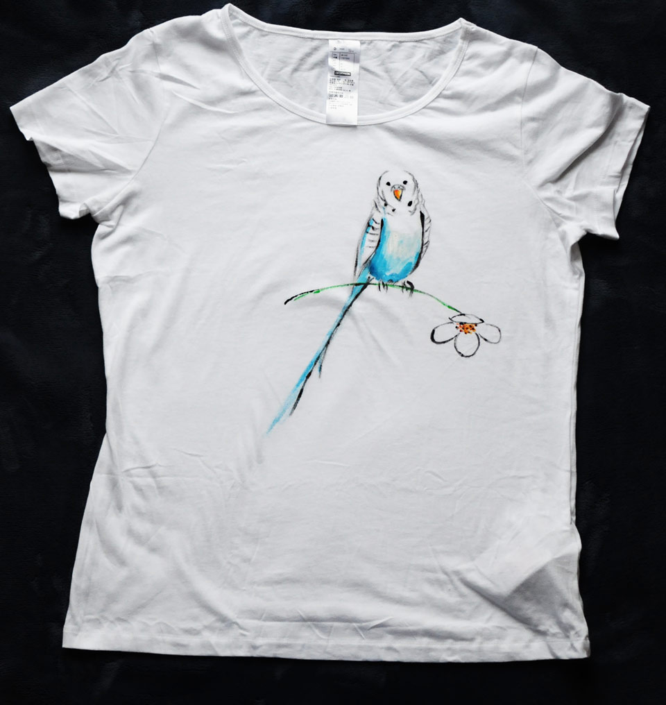 Hand Painted Tshirt, Butterflies T-shirt, Hanpainted TSHIRT, Summer Hand Painted parot