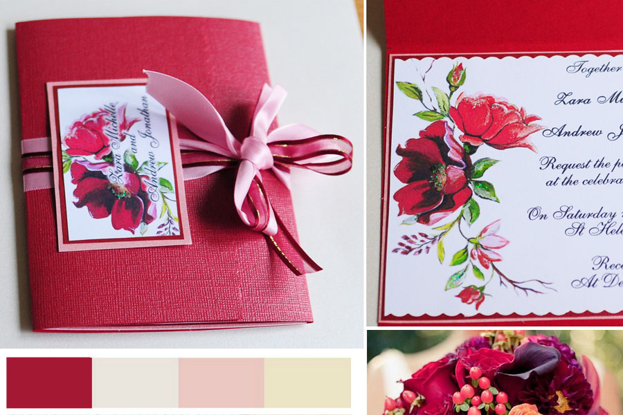 Marsala-red-burgundy-roses-invitation-pantone-birmingham-Middlesbrough-handmade-bespoke-midlands-stationery-lacock-artistic-quick-best-value-for-money