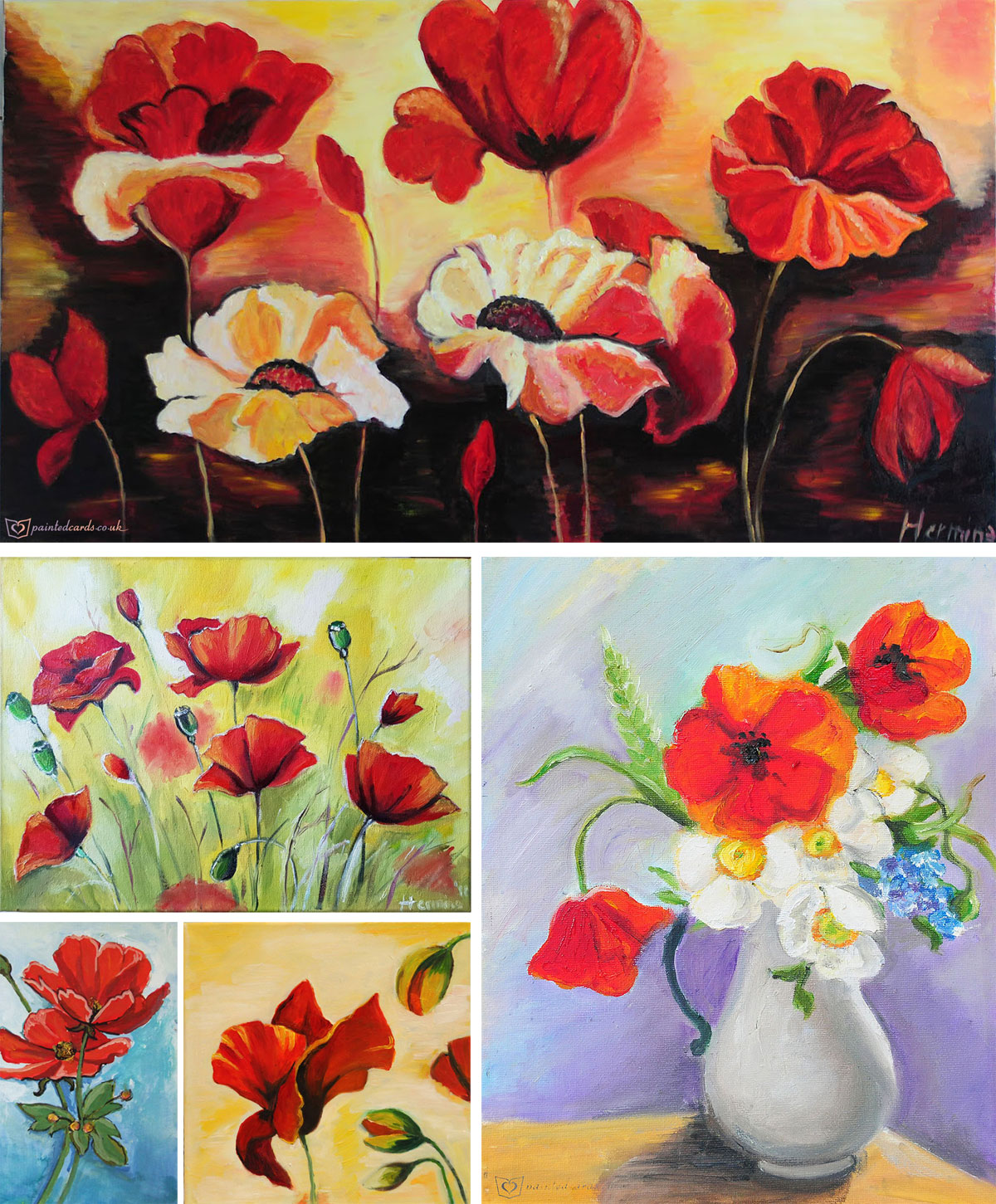landscape--poppies_oil_painting_professional_artist_uk_England_Swindon_Wiltshire_flower_canvas_order_bespoke_landscape_still_life