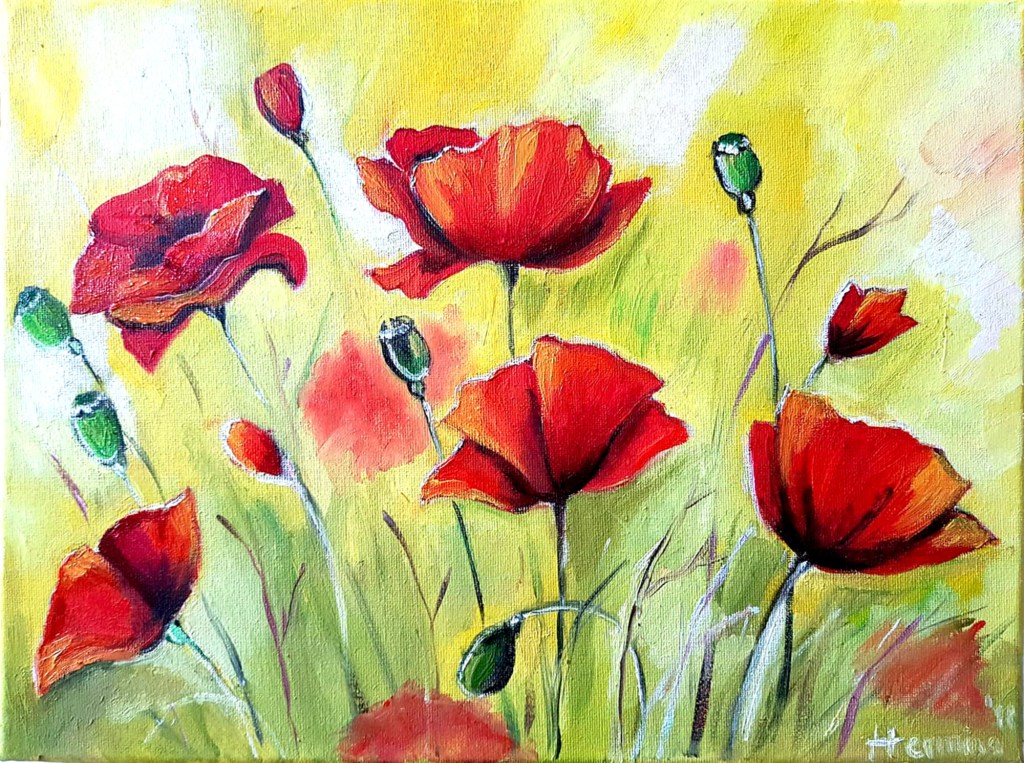 Poppies oil paintings