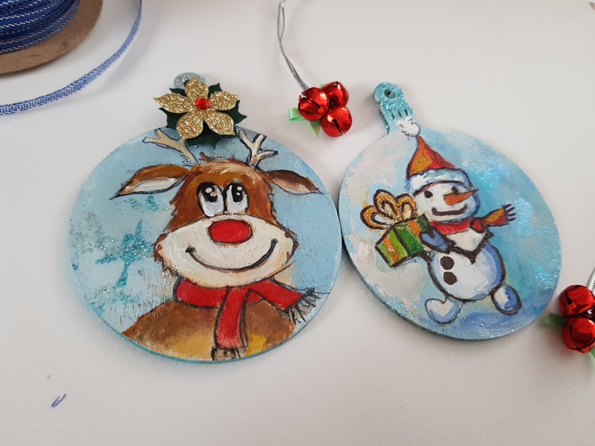 hand painted hanging chrismas tree decorations unique gift