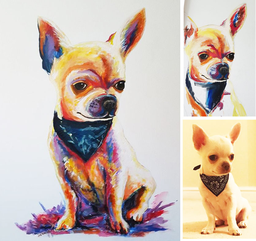 pet-portrait-on-canvas-chihuahua-good-value-price-art-pop-commission