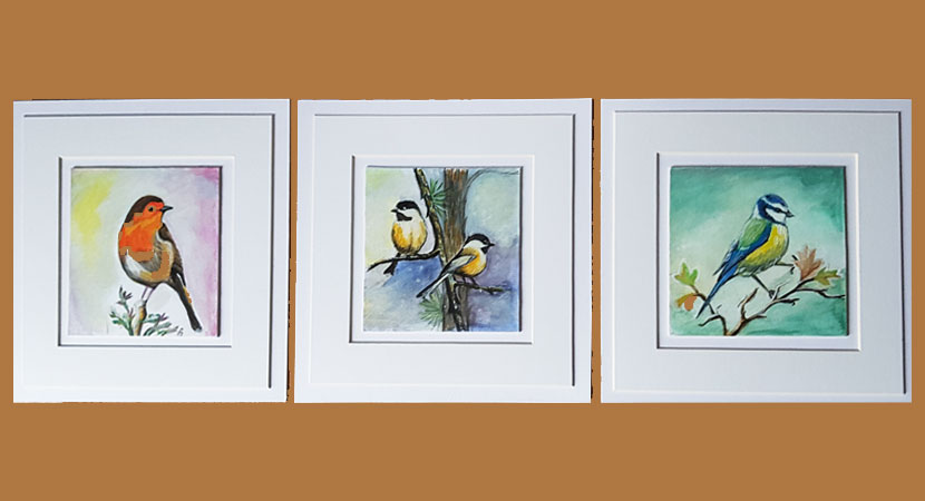 Birds watercolor original paintings