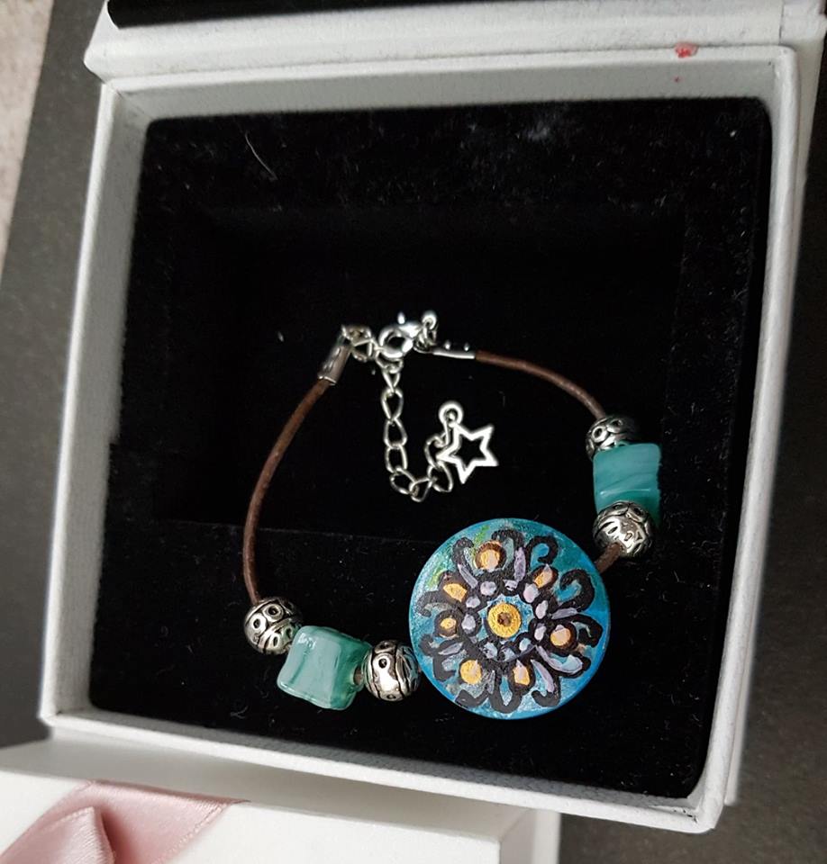 Custom hand painted bracelet