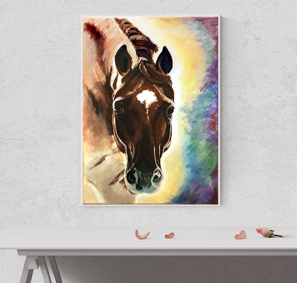 Horse portrait painting