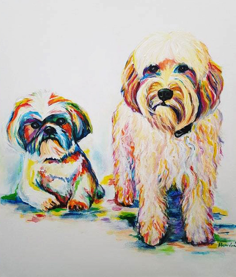 pop art-pet-portrait-dog-acrylic-on-canvas-beautiful-gift-hand-painted-direct-from-artist-commissioned-custom