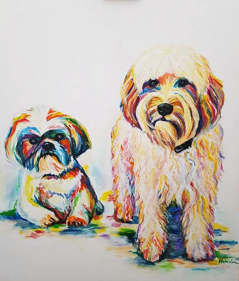 Family dogs portrait