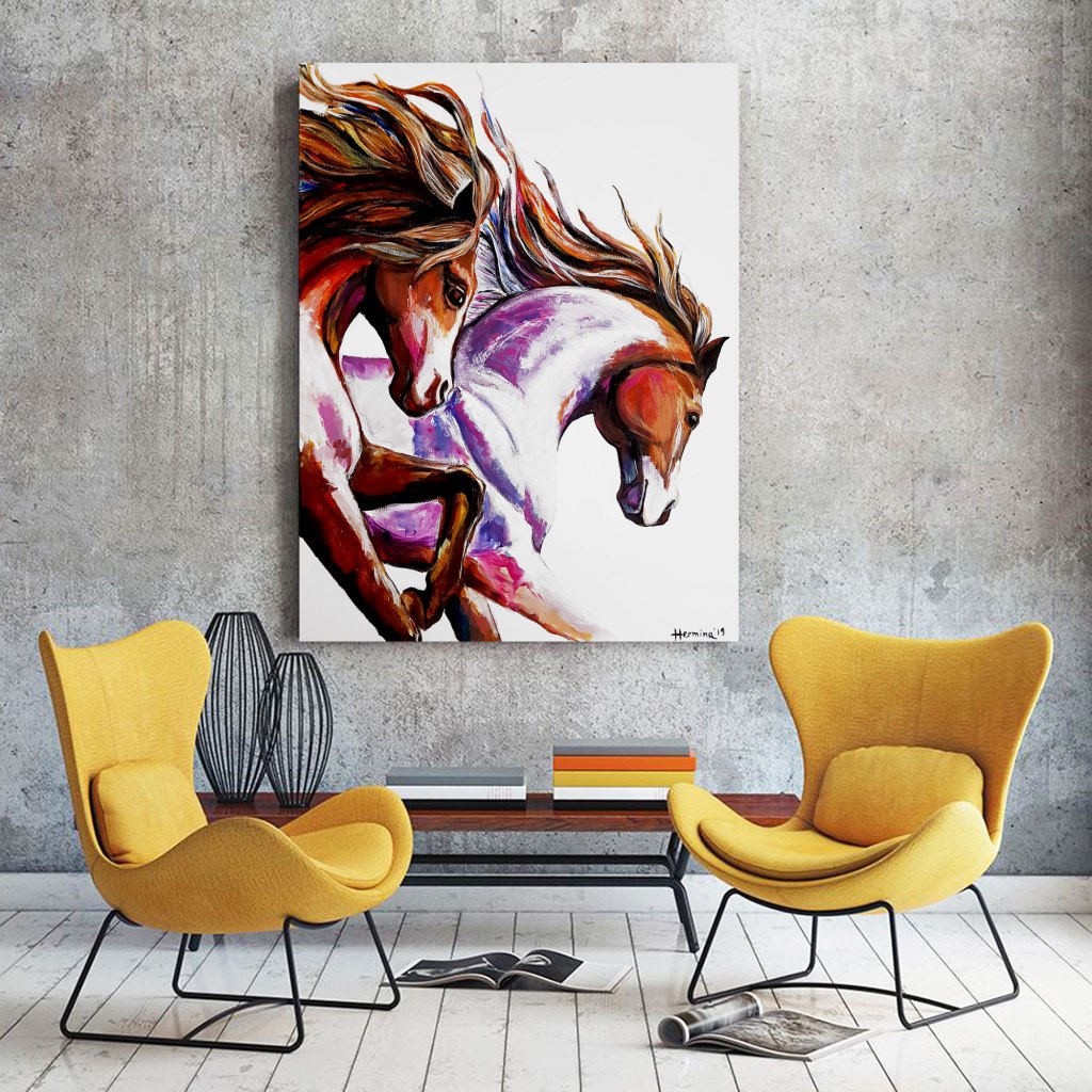 Horses portrait painting