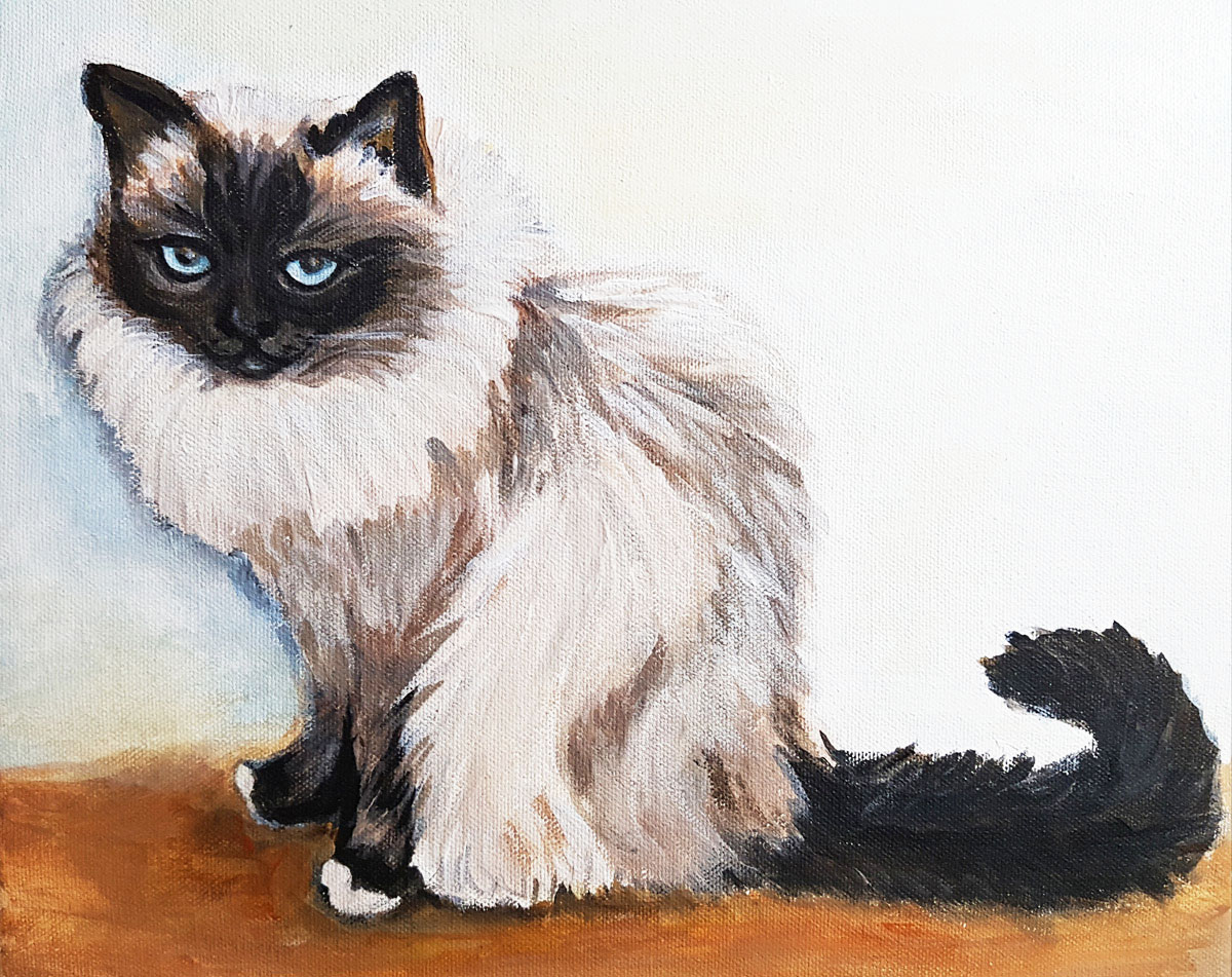 Siamese-cat-portrait-acrylic-on-canvas-commission-pet-portrait-beautiful-gift-order-now.Bristol