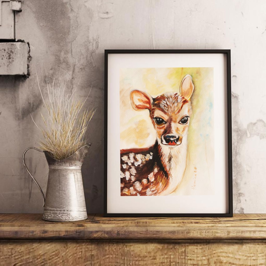Deer watercolor paintings