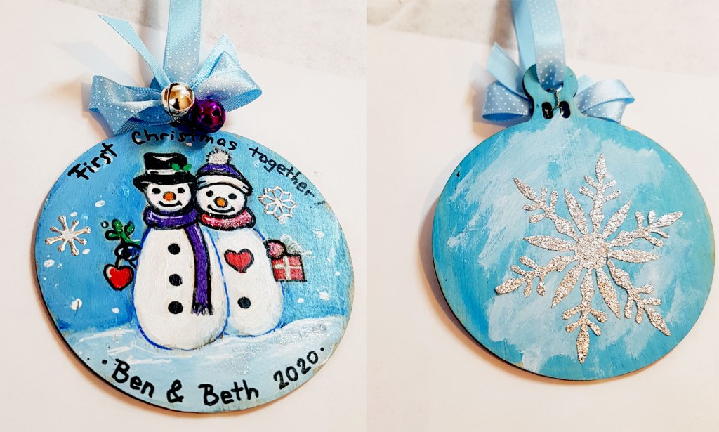 Personalised baubles for Christmas