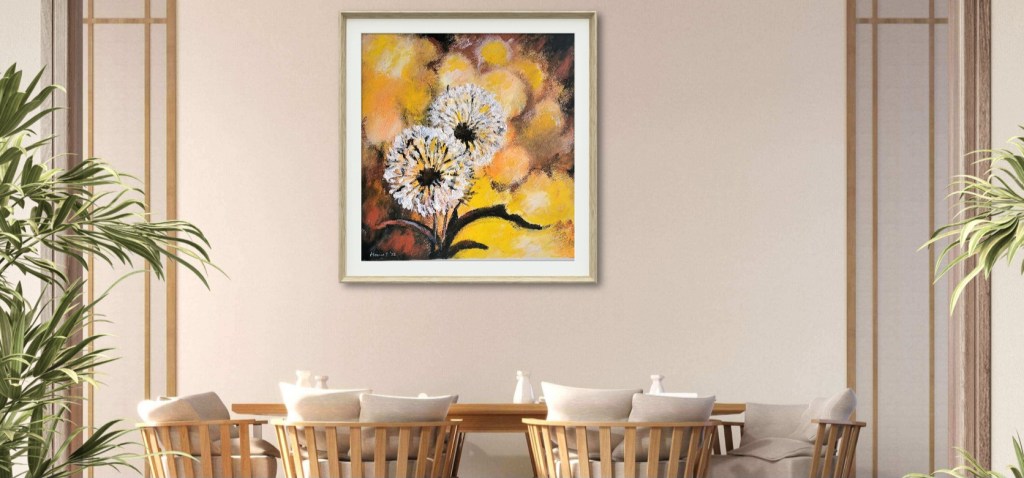 Dandelion acrylic paintings