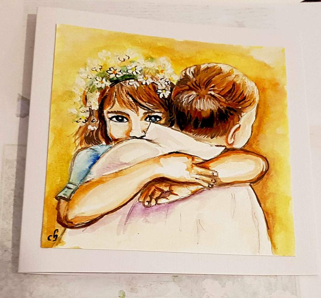Family portraits Greeting card
